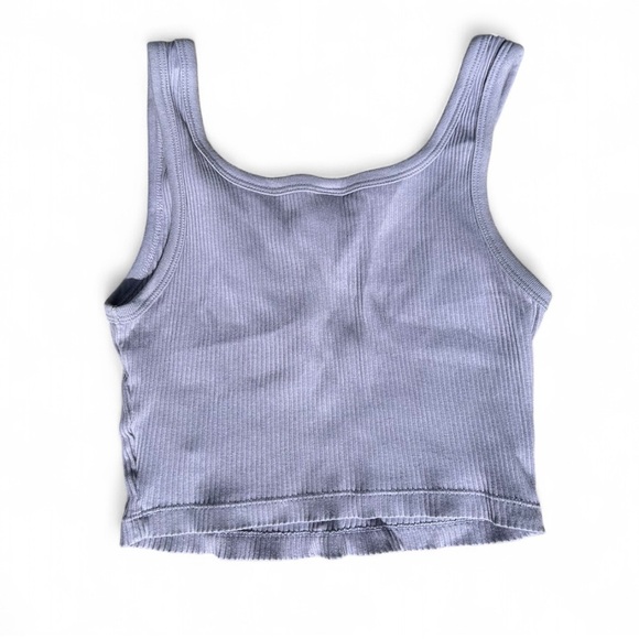 Uniqlo Lilac Ribbed cropped Tank Top women’s small - Picture 2 of 5